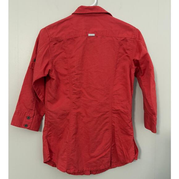 Columbia Sportswear Linen Blend 3/4 Length Sleeve Button Up Shirt Size Small - Picture 2 of 5